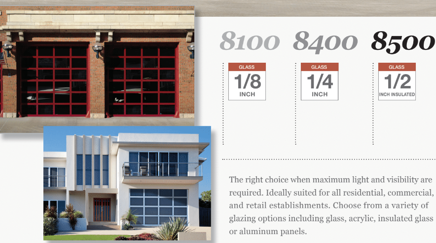 8000 Full View Aluminum Commercial Garage Door